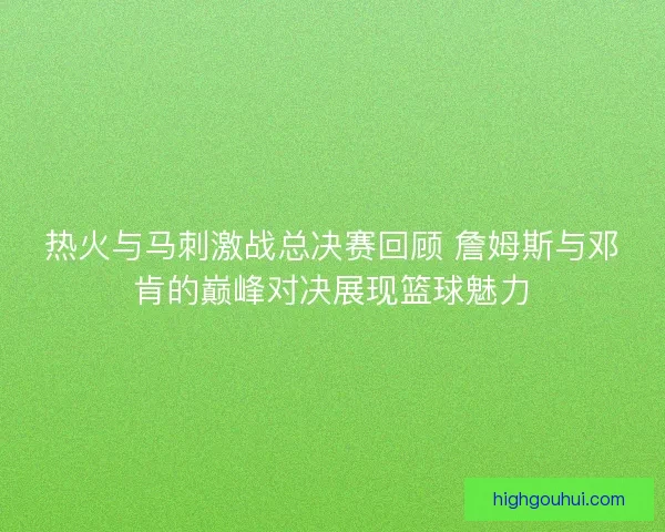 热火与马刺激战总决赛回顾 詹姆斯与邓肯的巅峰对决展现篮球魅力