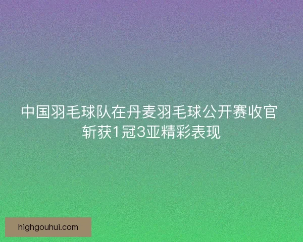 中国羽毛球队在丹麦羽毛球公开赛收官 斩获1冠3亚精彩表现 中国羽毛球队在丹麦羽毛球公开赛收官 斩获1冠3亚精彩表现
